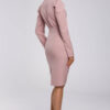 Sukienka elegancka kopertowa sukienka midi z marszczeniami pudrowy róż