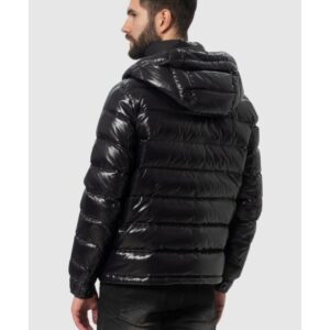 VALENTINO GARAVANI Czarna kurtka puchowa męska z kapturem, Rozmiar 48