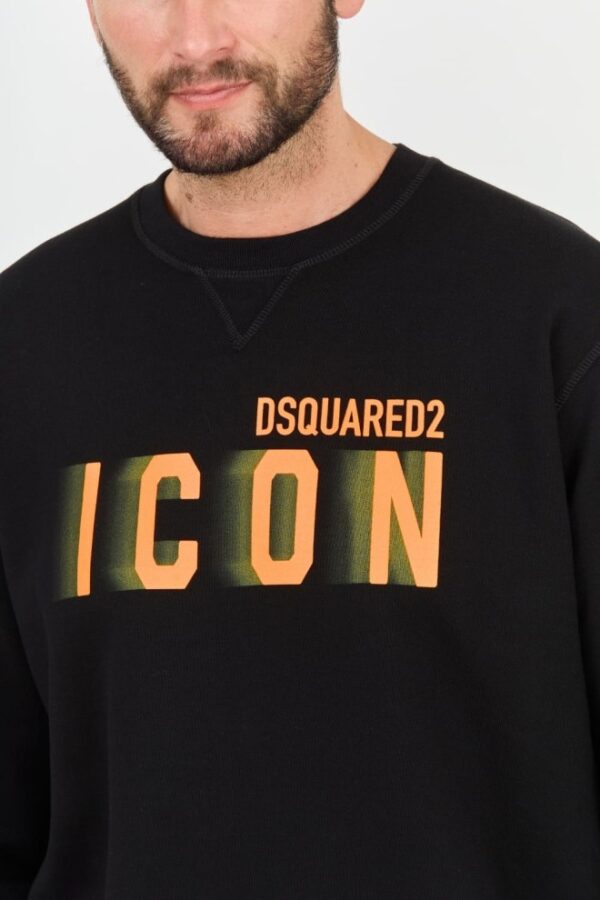 DSQUARED2 Czarna męska bluza Icon Blur Cool Fit Crewneck