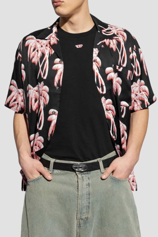 DIESEL Czarny męski pasek B-1DR-LAYER, Rozmiar 100