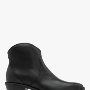 Czarne botki typu kowbojki z dekoracyjnym hafte