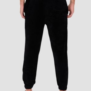 MOSCHINO Czarne męskie welurowe spodnie dresowe