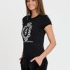 JUICY COUTURE Czarny damski t-shirt Heritage Crest Fitted