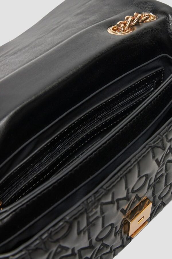 VALENTINO Czarna logowana damska torebka Dram Flap Bag