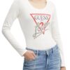 GUESS Biały damski longsleeve Love Tee