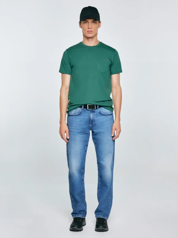 Koszulka męska z kieszonką zielona Carbon 304