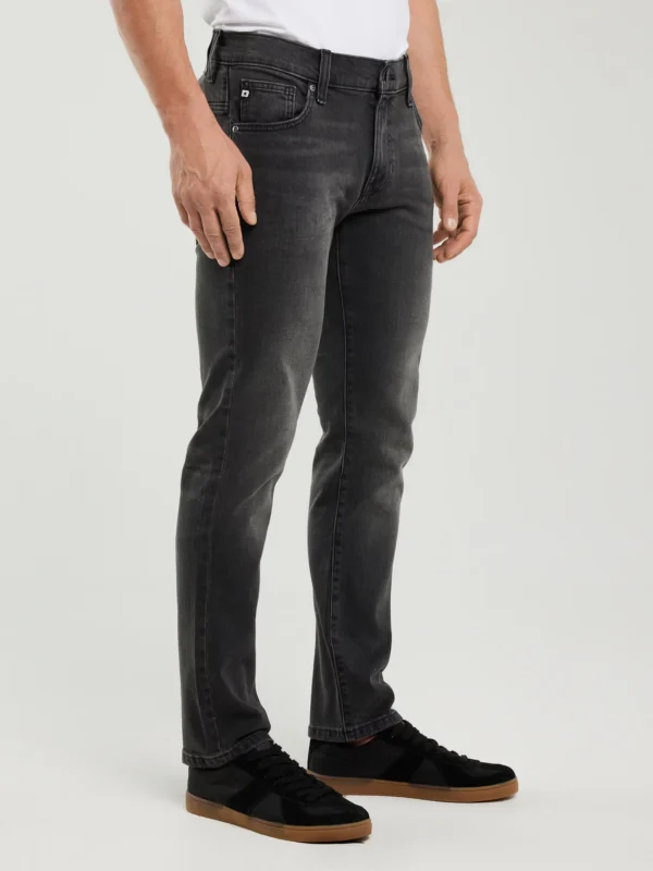 45f26dd2e20d5b29fefdc85e3e6d6d82c1e9ac65 Jeansy męskie dopasowane z przetarciami czarne Martin 953