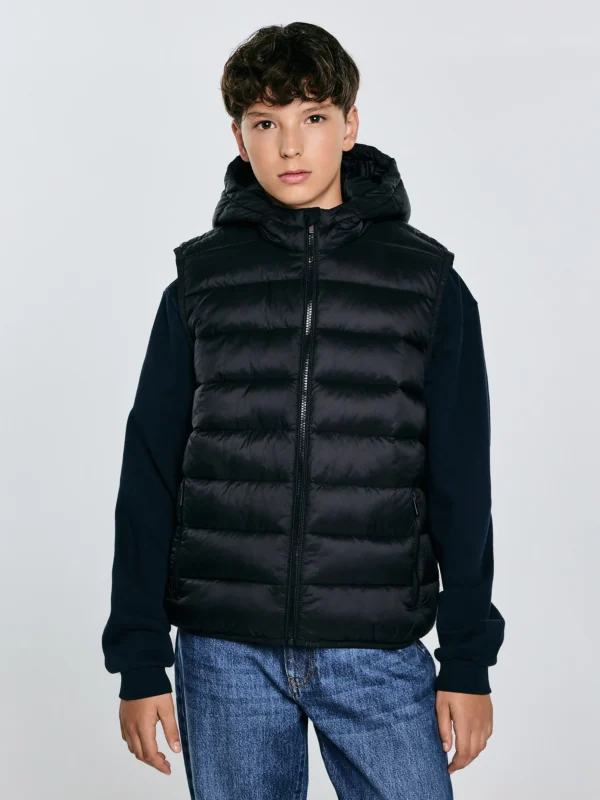 Kamizelka chłopięca pikowana czarna Benek 906