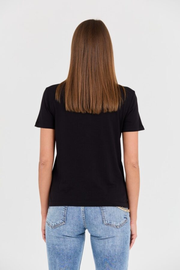 JUST CAVALLI Czarny damski t-shirt R Gold Tiger Label