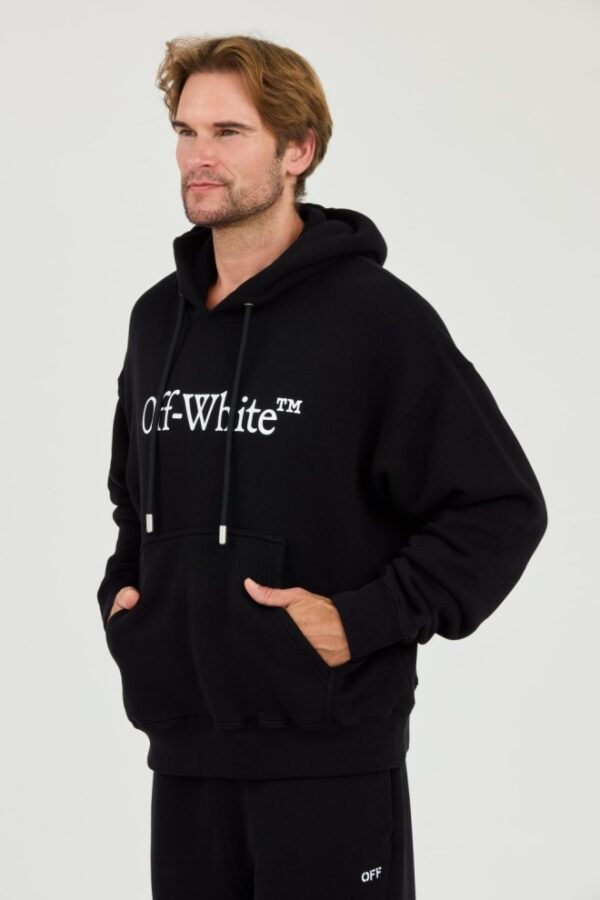 OFF-WHITE Czarna męska bluza Big Bookish Skate Hoodie White