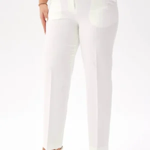 Eleganckie spodnie Eleonora w kolorze ecru PLUS