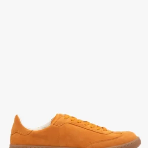 Pomarańczowe półbuty sportowe ze skóry welurowej