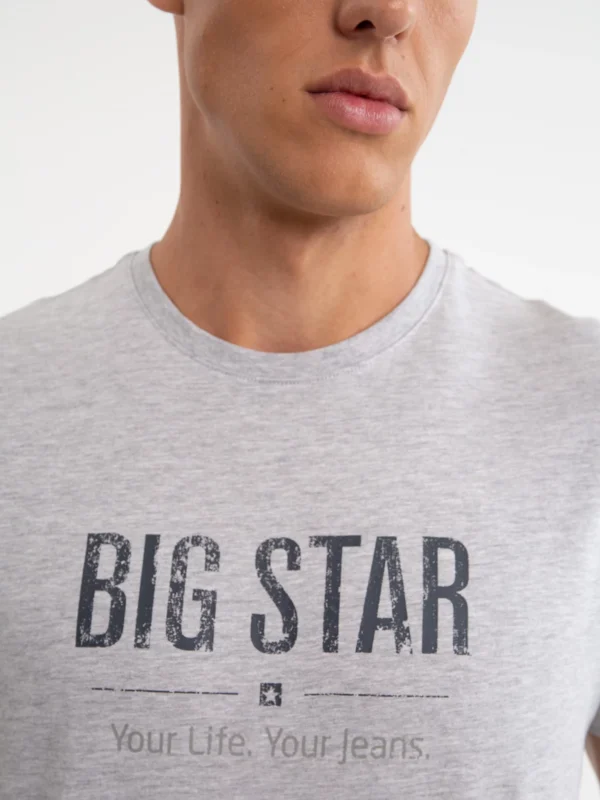 Koszulka męska o klasycznym kroju szara Bruno 901