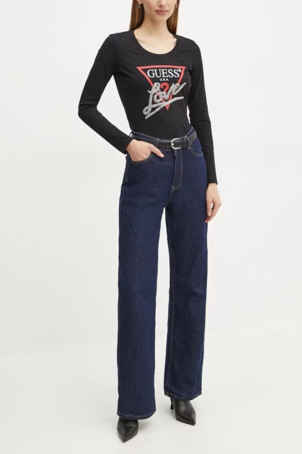 GUESS Czarny damski longsleeve Love Tee