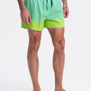 Męskie szorty kąpielówki efekt ombre - jasnoturkusowe V19