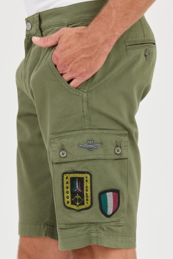 AERONAUTICA MILITARE Zielone męskie bermudy Frecce Tricolori