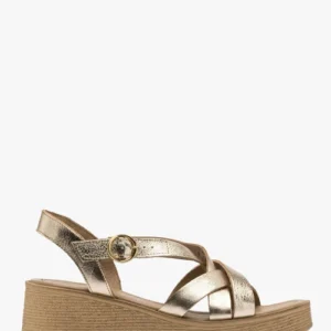 Platynowe sandały na koturnie