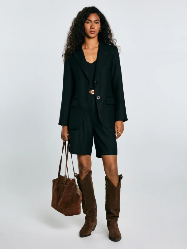 Marynarka damska z dodatkiem wełny czarna Emisa 906