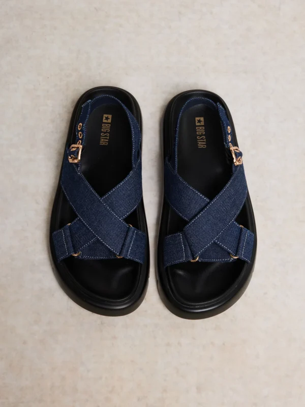 4d3b35e16eccb7b071630c1543a52a5c55b0c95f Sandały damskie z imitacji jeansu granatowe RR274688 403