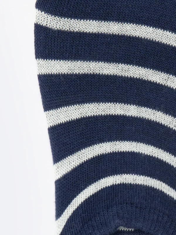 Stopki damskie bawełniane w paski granatowe Marela 403