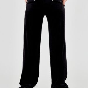 JUICY COUTURE Czarne spodnie dresowe damskie z weluru