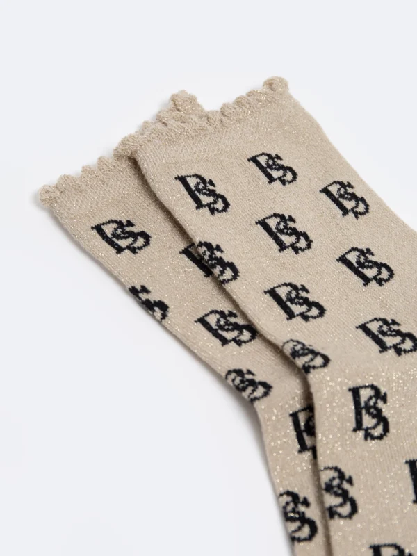 Skarpety damskie z wiskozy złote Glamura 203