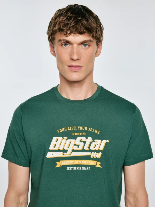 4e76b7dedee65511812b28cb11c3b26da42b3abe Koszulka męska z nadrukiem zielona Briss 304