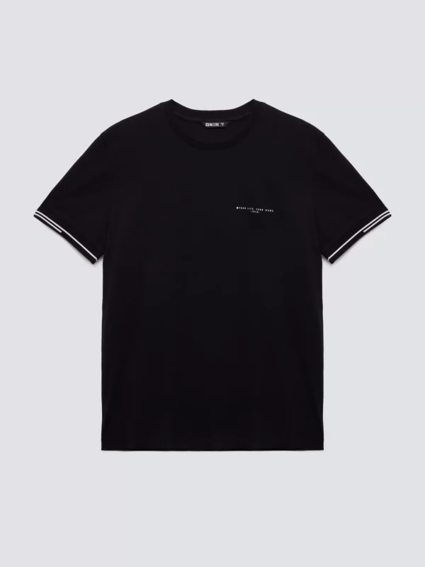 4e7e87c688b1cb6367ff8ac58767ce4260f72a8e Koszulka męska bawełniana z logo BIG STAR czarna Wlader 906