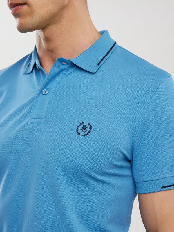 Koszulka męska polo niebieska Polian 402