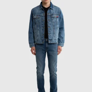 Jeansy męskie dopasowane niebieskie Ronan 397