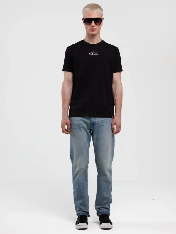 Koszulka męska z linii Authentic z nadrukiem czarna Techmunen 906