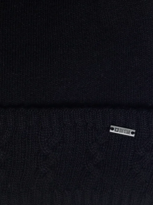 Czapka damska zimowa z pomponem czarna Stanilo 906