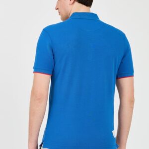 LA MARTINA Niebieskie męskie polo z dużym logo