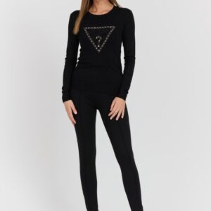 GUESS Czarny damski sweter Rylie Triangle Logo