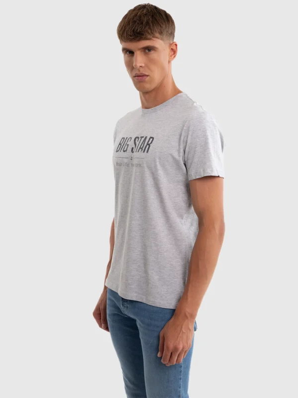 Koszulka męska o klasycznym kroju szara Bruno 901