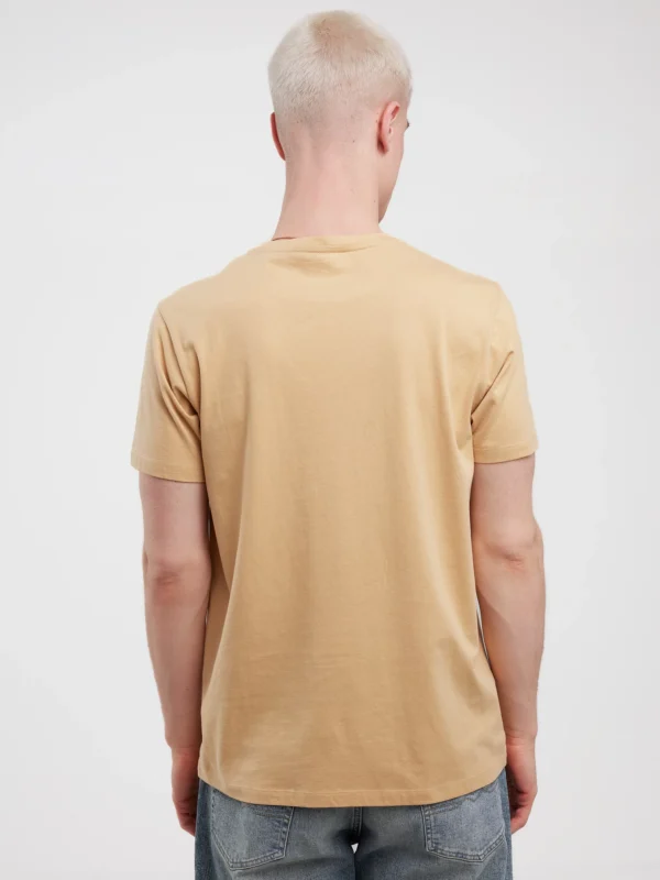 Koszulka męska z nadrukiem beżowa Millaner 805