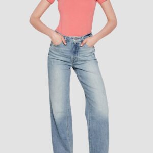 GUESS Różowy damski t-shirt Mini Triangle