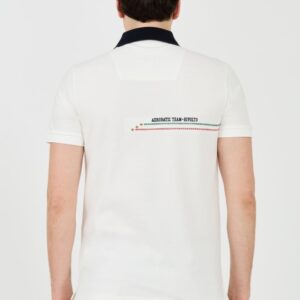 AERONAUTICA MILITARE Białe męskie polo Frecce Tricolori Embroidered