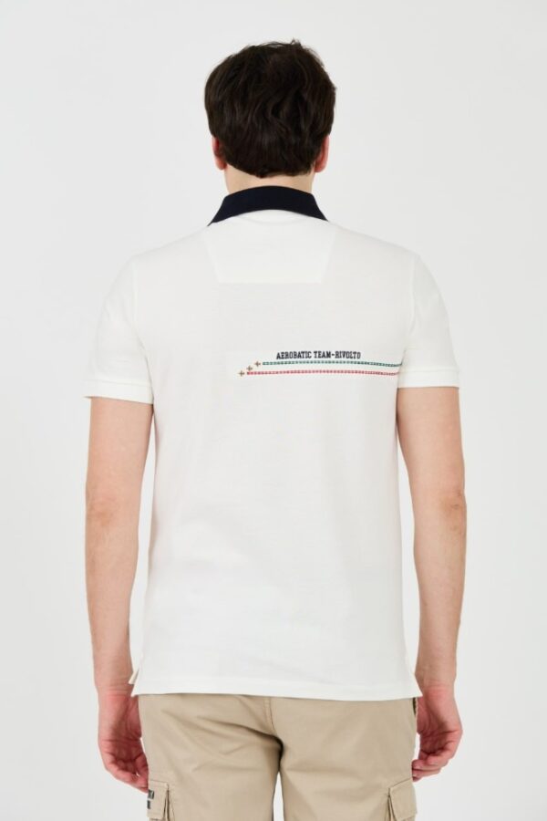 AERONAUTICA MILITARE Białe męskie polo Frecce Tricolori Embroidered