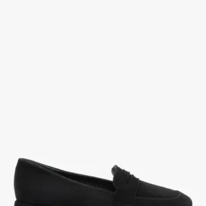 Czarne klasyczne mokasyny ze skóry welurowej