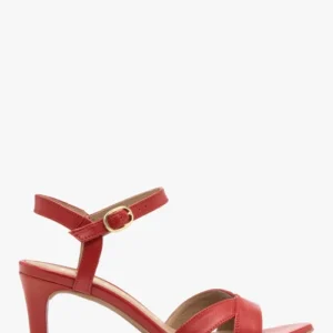 Czerwone sandały damskie na obcasie