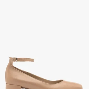 Beżowe czółenka z paskiem wokół kostki