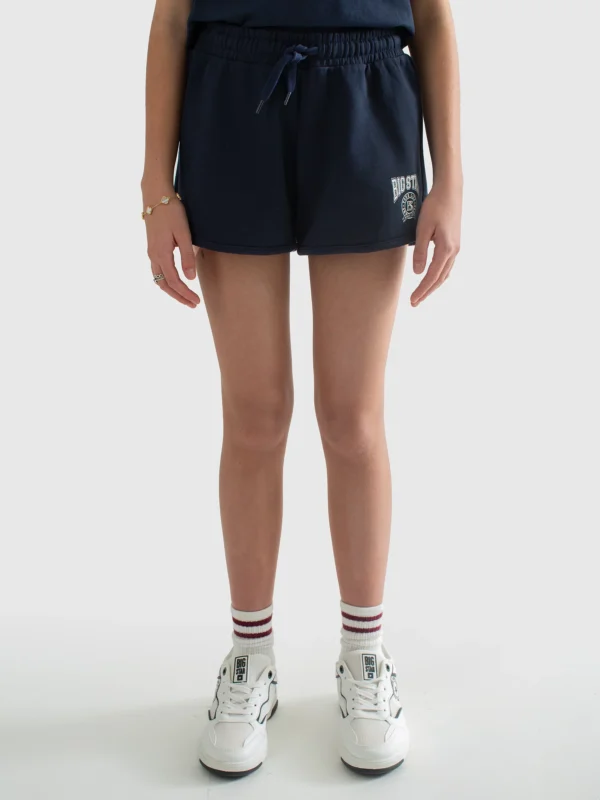 52e879ac7173877ac2788b9f995f68cf43a4ca27 Szorty dziewczęce dresowe granatowe Szortencja 403/ Serena 403