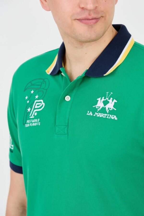 LA MARTINA Zielone męskie polo