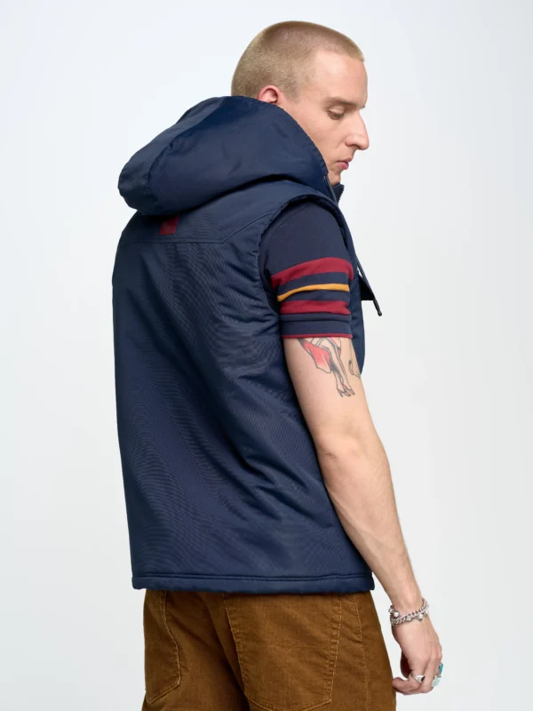 Kamizelka męska z kapturem granatowa Yves 403