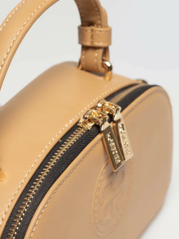 Torebka damska do ręki z dodatkowym paskiem beżowa RR574272 801