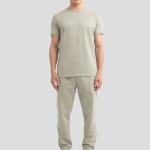 Koszulka męska z niewielkim nadrukiem na piersi zielona Orpion 300