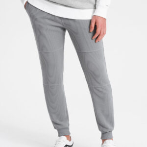 54d8a511b2eaf258c40f629251cd86d0099673fc Spodnie dresowe męskie z tkaniny ottoman - szare V5