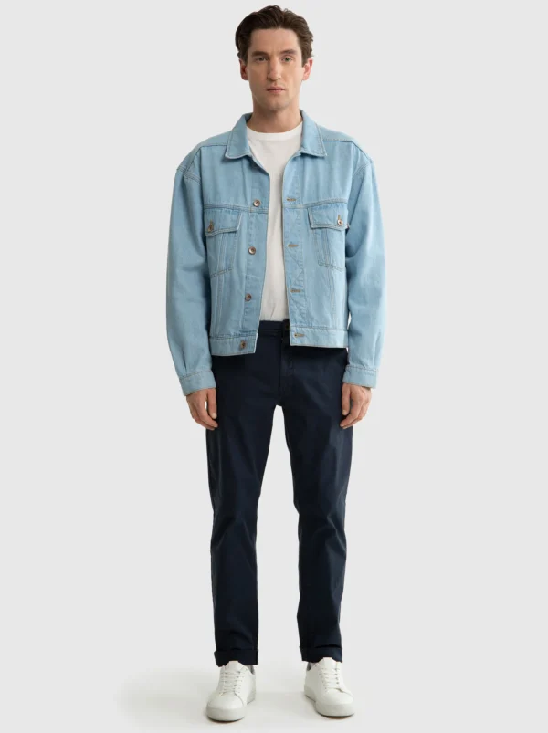 Spodnie męskie chinosy granatowe Hektor 404