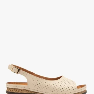 Kremowe sandały damskie z platformą